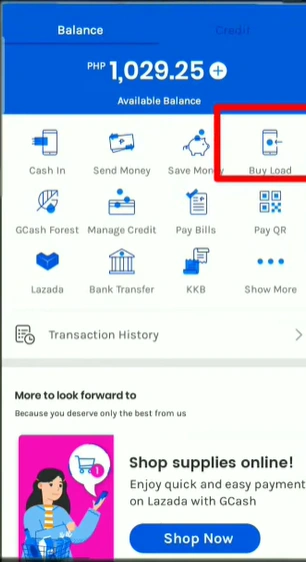 Pasaload TM 12 TM Pasaload GCash app Buy Load home screen