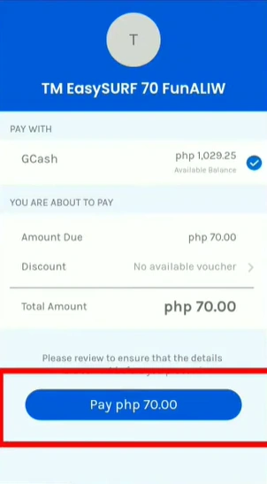 Pasaload TM 15 TM Pasaload GCash confirm payment from wallet