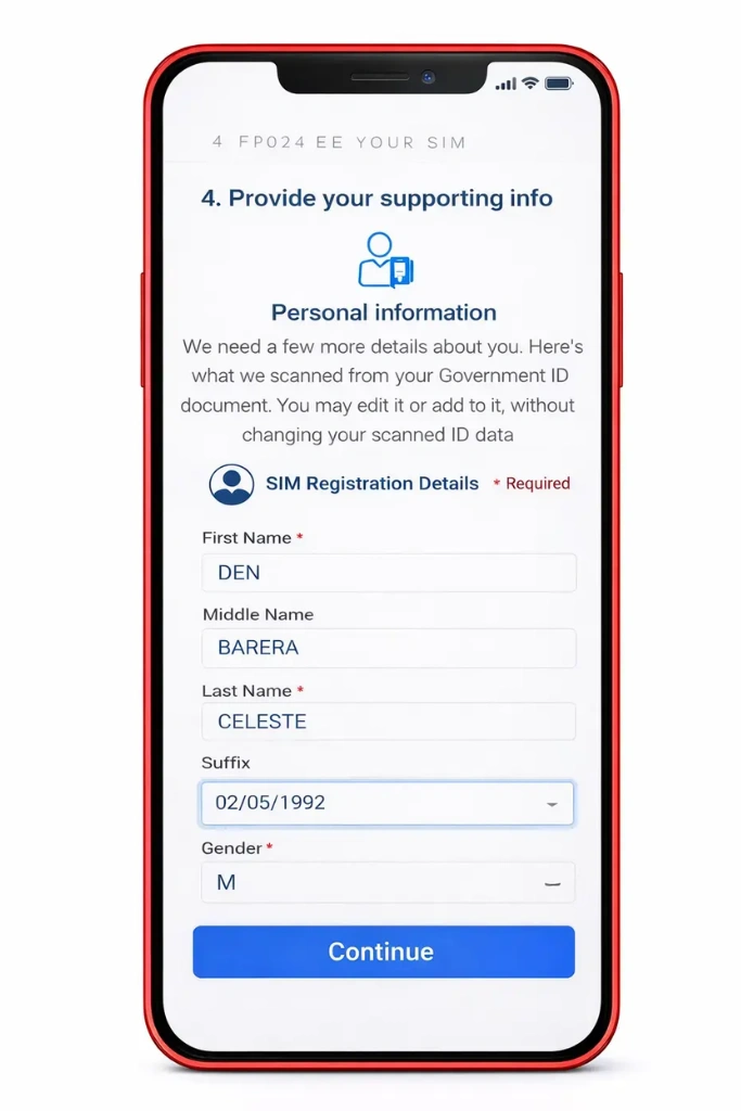 Fill Personal Details