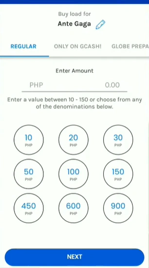 Pasaload TM 14 TM Pasaload GCash select load amount or promo