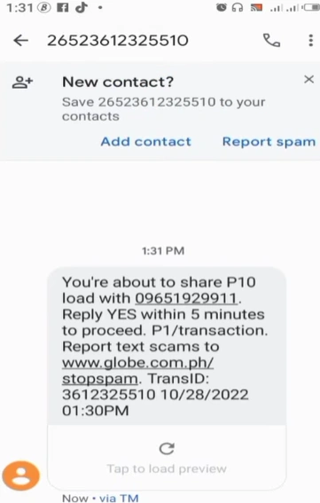 Pasaload TM 7 TM Pasaload type yes to confirm share balance